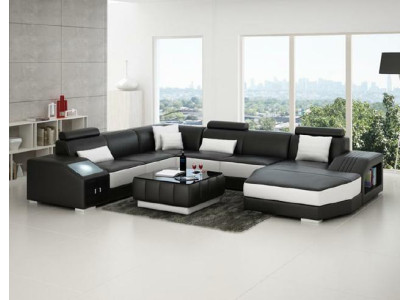 Conjunto de salón sofá de esquina sofá de cuero sofá sofá acolchado asiento esquina juego de muebles nuevo