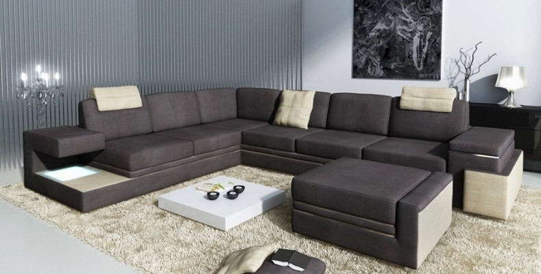 Sofá de esquina XXL, sofá tapizado en esquina, conjunto de asientos de esquina, sofas, cojines, textil.