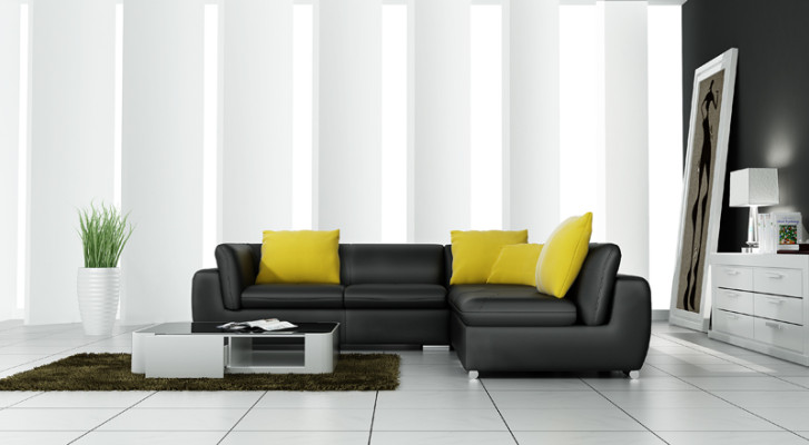 Sofá de cuero con puerto USB, sofá de esquina, conjunto de esquina, diseño sofisticado, sofá moderno F3014.