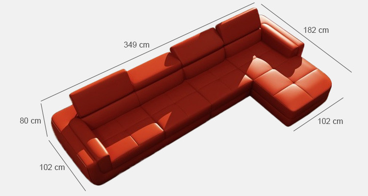 Sofá esquinero sofá de cuero + USB sofá en forma de L, sección de estar, sofá, asiento, esquina, Tettau rojo