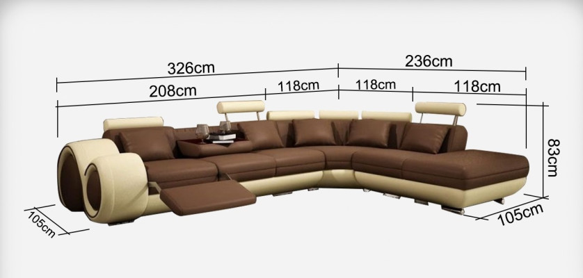 Sofá de cuero con USB conjunto de salón sofá esquinero conjunto de esquina diseño sofá moderno A1163C