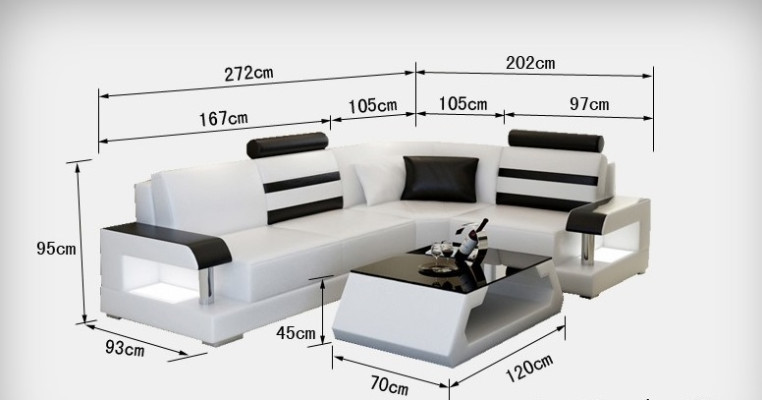 Sofá de cuero con USB, sofá esquinero de diseño moderno, conjunto de esquinas L6016D.