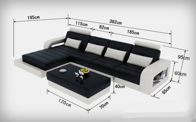 Sofá de cuero con USB Sofá de esquina Diseño de muebles modernos en forma de L L6008.