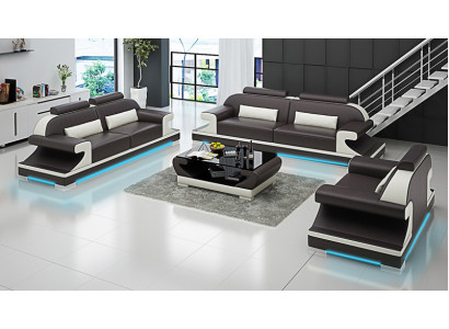 Sofá de cuero conjunto de sofás salón sofá 3+2+1 plazas sofá suite