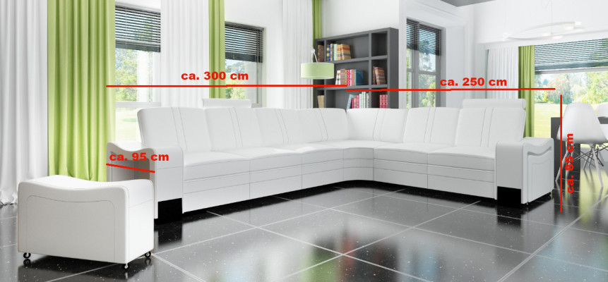 SOFA DE CUERO XXL CONJUNTO DE SALÓN SOFA DE ESQUINA DE CUERO CON USB ACOLCHADO
