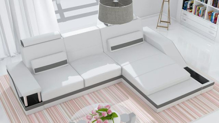 Sofá esquinero conjunto de muebles de sala, sofá + USB, esquina, conjunto de cuero y textil, a medida