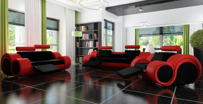 Sofá BERLÍN Juego de sofás tapizado 3+2 plazas Sofá de diseñador de cuero con USB Nuevo