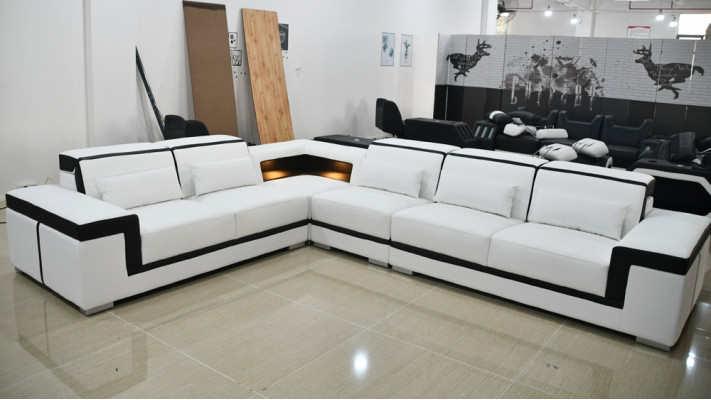 Sofá de cuero Sofá en forma de U Sofá moderno Sofá de salón Sofá moderno