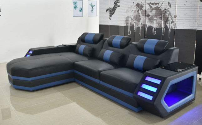 Iluminado moderno muebles de sofá paisaje asiento sala de estar esquinero