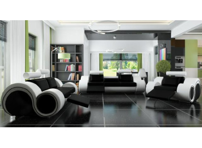 Sofá con USB, conjunto de tapicería de 3 + 2 plazas, sofá de diseñador de cuero a medida.