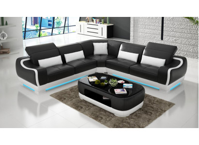 Sofá de cuero Sofá Sofá de esquina Sofá en forma de L Sofá de diseño moderno G8025B