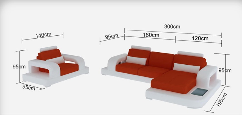 Sofá de cuero Sofá Sofá de salón Sofá en esquina Sillón Juego de muebles Diseño Moderno Sofá