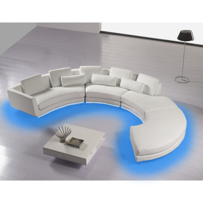 Sofá esquinero moderno sofá redondo esquinero sofá esquinero redondo conjunto de sillón de cuero sofá + USB