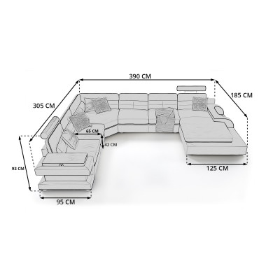 Descubre nuestro gran sofá en forma de U con innovativo mecanismo de clic USB.