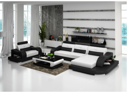Sofá de cuero Sofá sofá conjunto de sala de estar Sofá esquinero Sillón diseño moderno Sofá G8005E