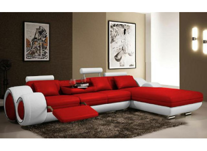 Sofá esquinero conjunto de sala de estar sofá de cuero con USB sofá juego de muebles esquina BERLÍN