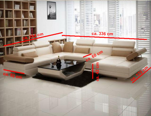 Sofá esquinero con USB Sofá conjunto de living en cuero Sofás de esquina Acolchados.