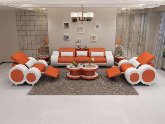 Sofá de cuero Conjunto de sofás Nuevo 3+1+1 Sillón Juego de sofás Diseño Moderno Sofá