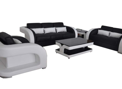 XXL Conjunto de Sofás de Cuero Diseño Moderno + Conjuntos USB 3+2+1 Nuevo