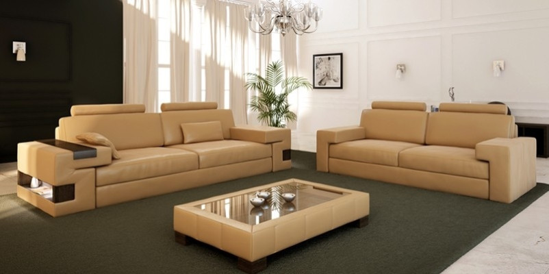Sofá de cuero USB Juego de sofás moderno 3+2+1 Sofá Asiento Acolchado Conjunto de sofás