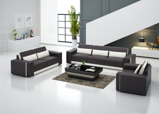 Sofá de cuero con USB, sofá esquinero, conjunto de sofás, sofá conjunto de diseño moderno.