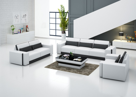 Sofá de cuero con USB, sofá esquinero, conjunto de sofás, sofá conjunto de diseño moderno.