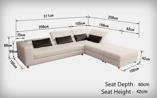Diseño moderno se encuentra con comodidad. Sofá en forma de L moderno para tu sala de estar.