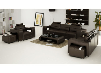 Sofá de cuero conjunto de sofás de salón 3+2+1 plazas moderno diseño sofá USB nuevo