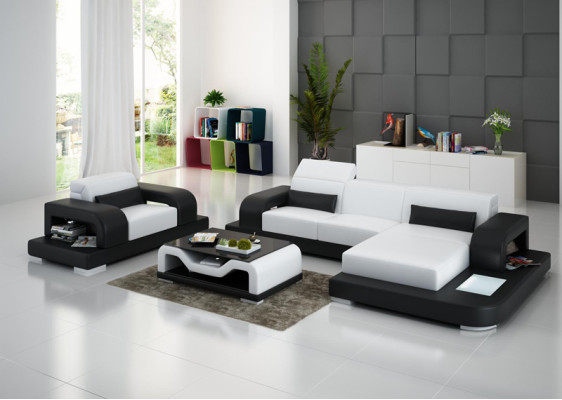 Sofá en forma de L, sillón, mesa de madera moderna, mesa de café completa, sofá esquinero, mesa de centro nueva.