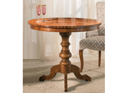 Mesa de comedor de lujo redonda de madera maciza italiana nueva, mesas de comedor redondas muebles.