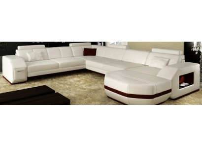 Sofá de cuero Esquina sofá Paisaje de estar Sofá esquinero Sofá rinconero Acolchado Asiento Esquina WyenW/B Nuevo