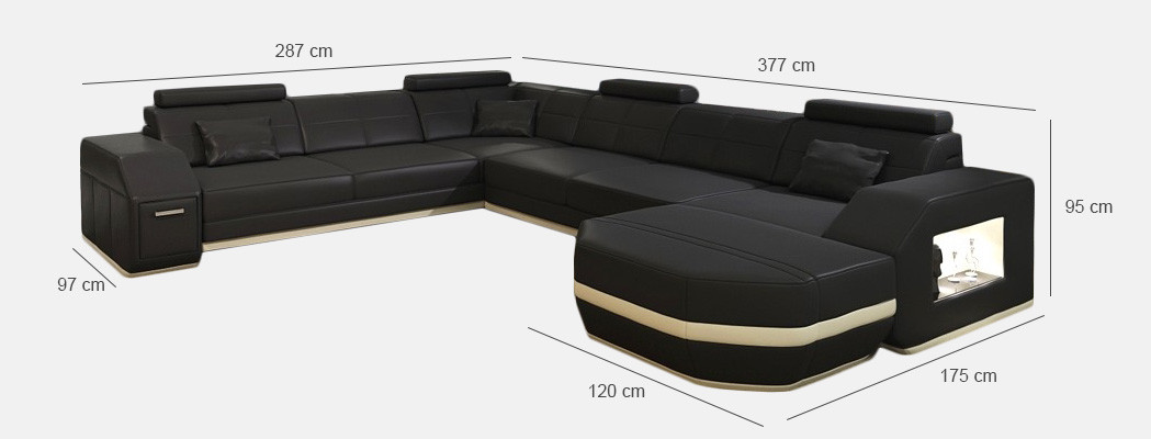 Sofá de cuero Esquina sofá Paisaje de estar Sofá esquinero Sofá rinconero Acolchado Asiento Esquina WyenW/B Nuevo