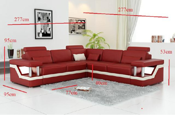 SOFÁ DE CUERO XXL CONJUNTO DE SALÓN SOFÁ DE ESQUINA DE CUERO NEGRO / BLANCO