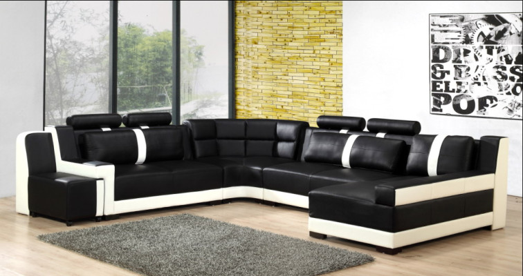 Sofá esquinero acolchado sofá sofá paisajes urbanos asiento esquina conjunto cuero textil PH26