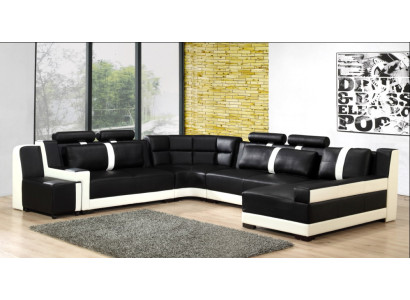 Sofá esquinero acolchado sofá sofá paisajes urbanos asiento esquina conjunto cuero textil PH26