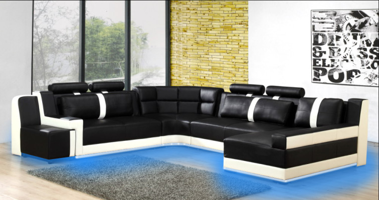 Sofá esquinero acolchado sofá sofá paisajes urbanos asiento esquina conjunto cuero textil PH26