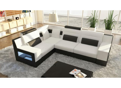 Sofá de esquina juego de textiles tela cuero sofás sofá seccional + USB tapizado esquina