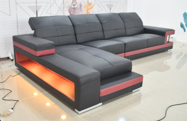 Sofá iluminado moderno de paisaje de sofás para sala de estar muebles de esquina