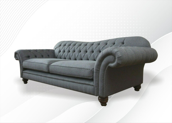 Grandes sofás Chesterfield tapizados de diseño de lujo, sofá de 4 plazas de tela.