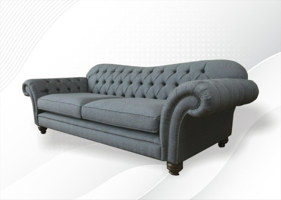 Grandes sofás Chesterfield tapizados de diseño de lujo, sofá de 4 plazas de tela.