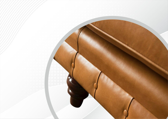 Sofá Chesterfield marrón XXL grande de cuero, muebles de salón de 4 plazas marrón.
