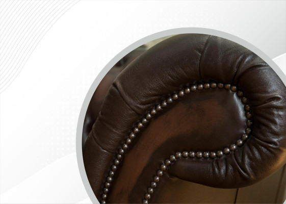 Sofá Grande XXL Chesterfield 265cm Deco Tapizado Sofá de 4 Plazas de Cuero