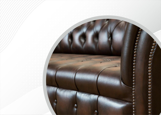 Sofá Grande XXL Chesterfield 265cm Deco Tapizado Sofá de 4 Plazas de Cuero