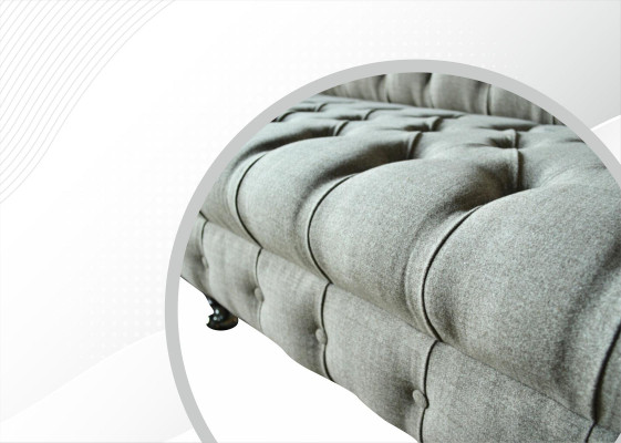 Sofá Grande XXL Chesterfield 265 cm Sofás Tapizados 4 Plazas Textil Moderno