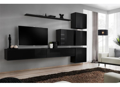 Conjunto de sala de estar: estantería de pared, aparador, paredes de salón, armario completo de 7 piezas. Nuevo.