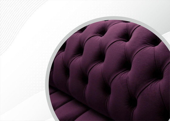 Sofá XXL 3 plazas Chesterfield sillón tapizado en cuero textil.