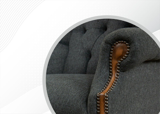 Silla 1x Sala de estar Sillón tapizado Lounge de televisión Textil Asiento Sillón