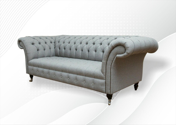 Chesterfield de 3 plazas, sofá de diseño, sofás tapizados de tela.