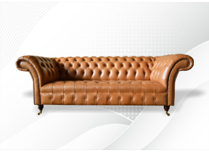 Diseño Chesterfield Sofá de lujo tapizado en tela.
