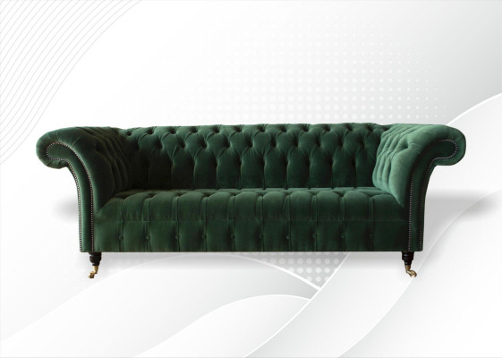 Chesterfield Sofá de 3 plazas Tapizado Asiento Sofá Conjunto de sofás Big_Couches